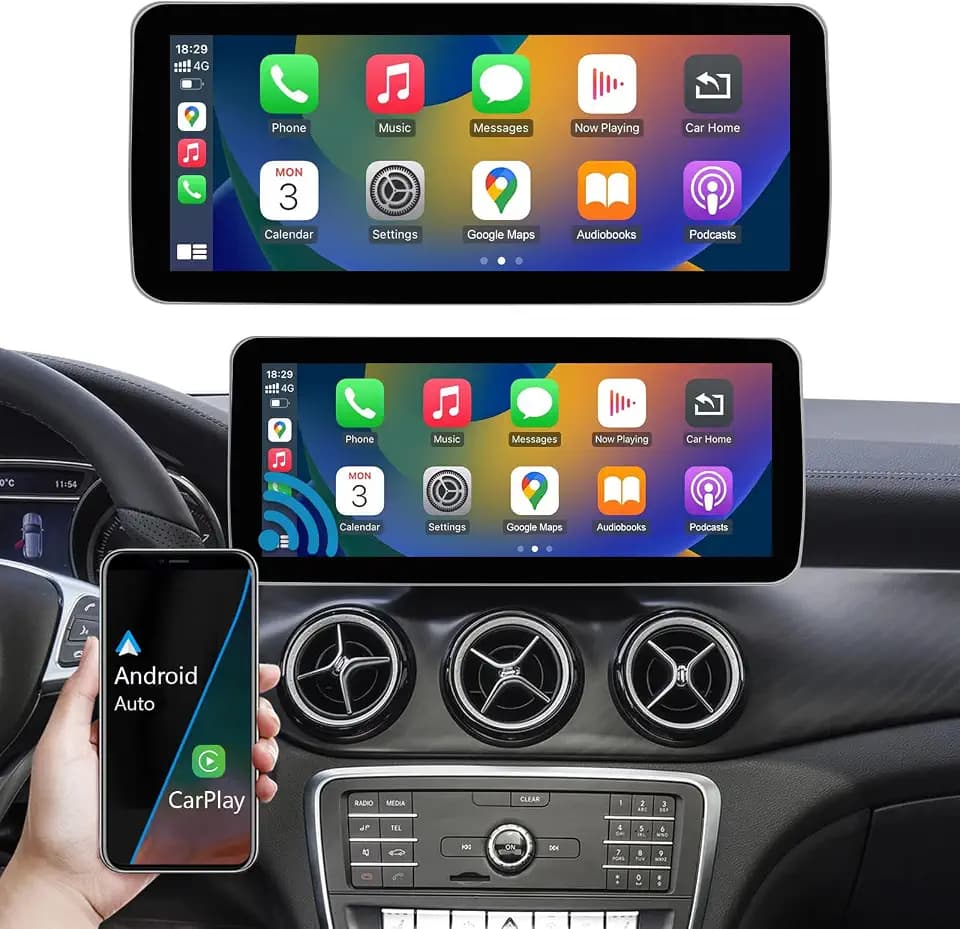 Autoradio 10,25 Zoll Touchscreen für 2015-2018 Mercedes Benz A/C/V-Klasse GLA CLA W176 C117 X117 X156 W447 mit NTG 5.0/5.1/5.2, unterstützt Apple Carplay/Android Auto/Mirrorlink
