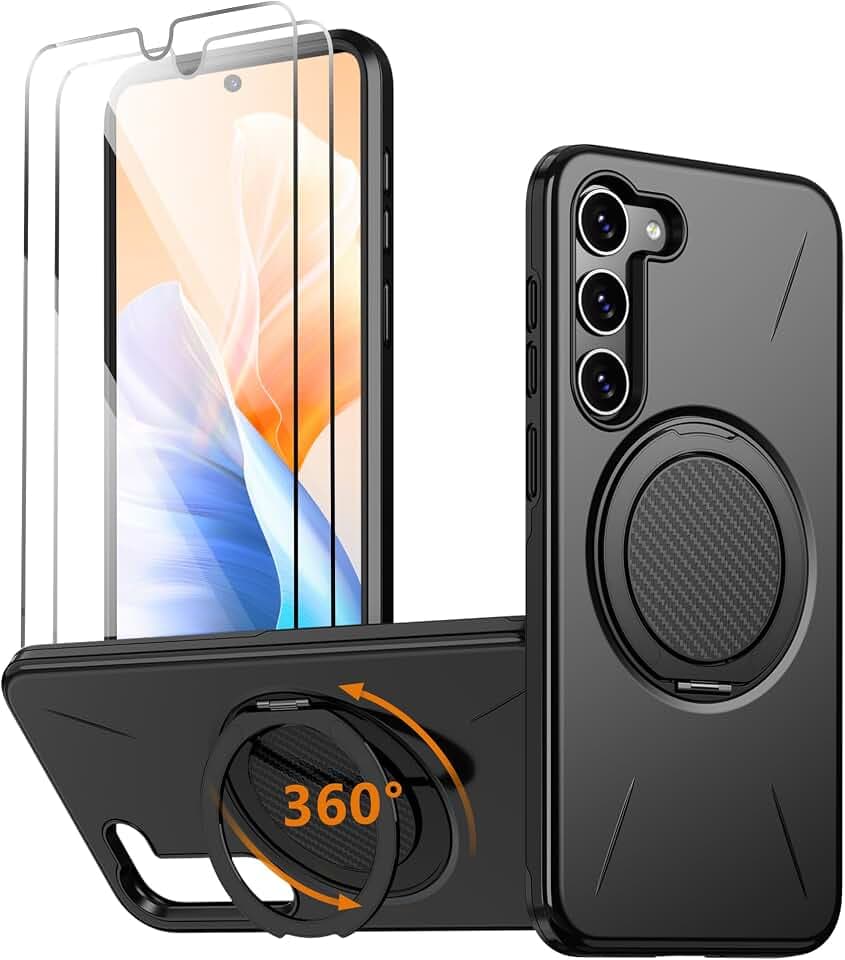 360° Ring Stand for Samsung Galaxy S23 Case Magnetic Black