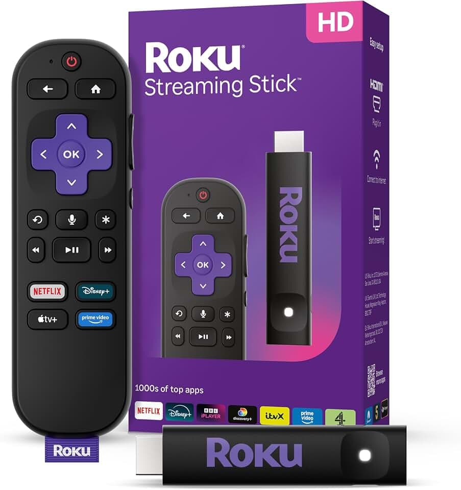 Roku® Streaming Stick™ 2025 - HD-HD-Streaming-Gerät für TV mit Sprachfernbedienung - Kostenlos und Live-TV