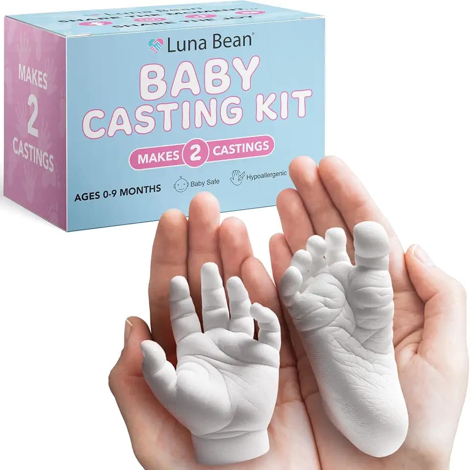 Luna Bean Baby Casting Kit - Hand & Foot Keepsake Mold, 2pc, New Mom Gift