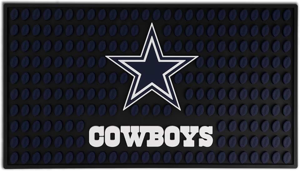 The Memory Company Officially Licensed NFL Bar Mat - Non-Slip Rubber Heavy-Duty, for Countertop & Home Bar, Large 19” x 11”