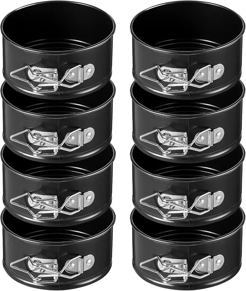 MAQUITA 8 Pcs 4 Inch Springform Pans - Small, Leakproof Round Cake Pans with Removable Bottom, Nonstick Baking Cake Molds for Mini Cheesecake & Pizza