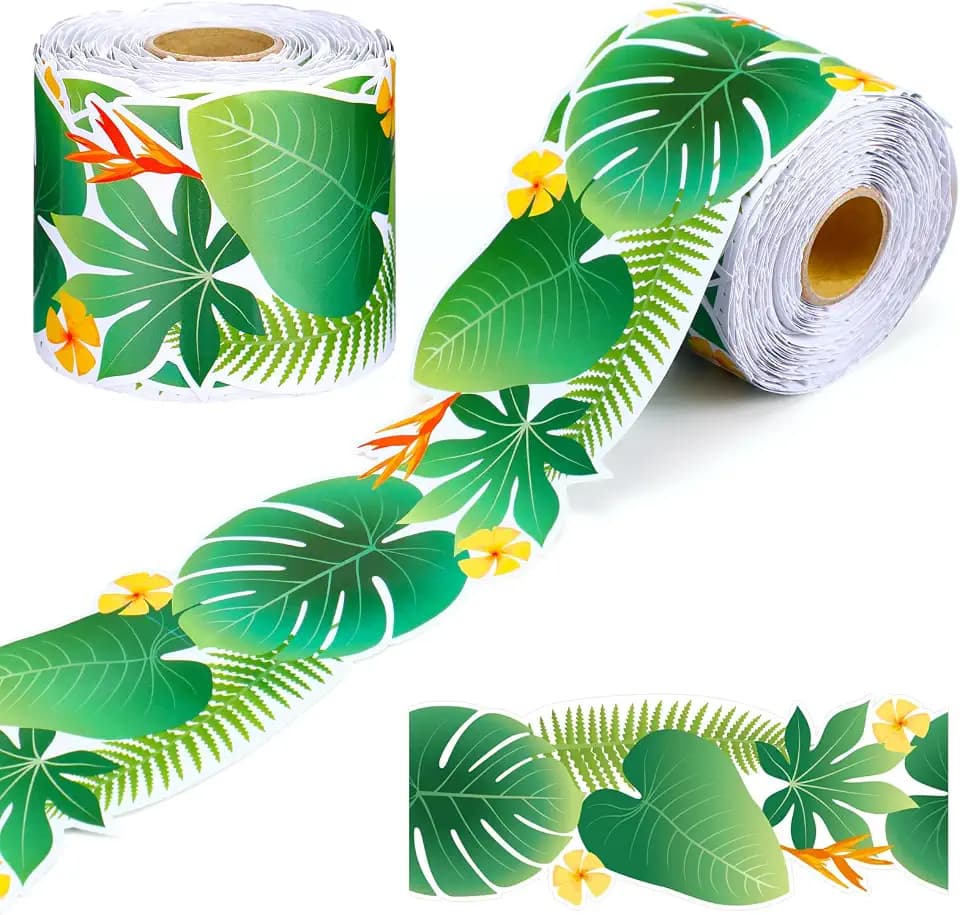 Gersoniel 69 ft Tropical Leaves Bulletin Board Border