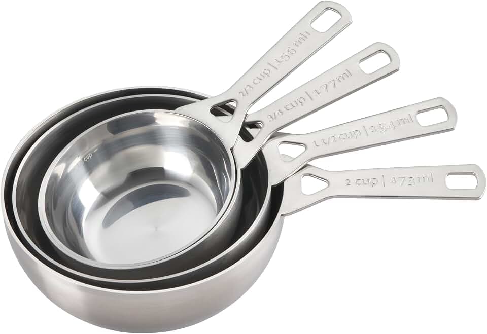 Le Creuset Stainless Steel Batch-Baking Measuring Cups, Set of 4