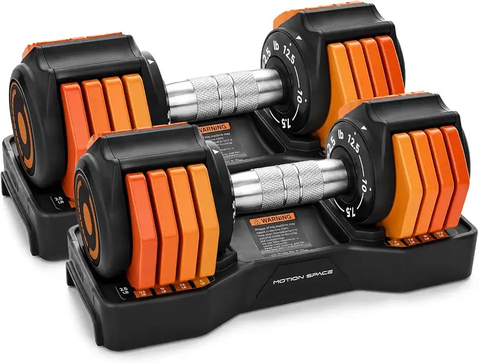 Adjustable Dumbbells Set 12.5LB Pair, 1-Sec Fast Adjustable 5 Free Weights, Premium Comfort Non-slip Metal Handle, Compact Size for Full Body Home Workout