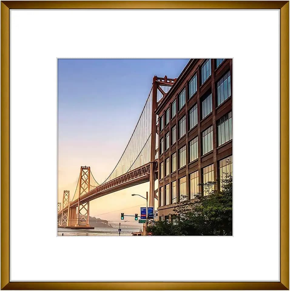 Frametory 12x12 Aluminum Picture Frame with Mat for 8x8 Photo, Bronze