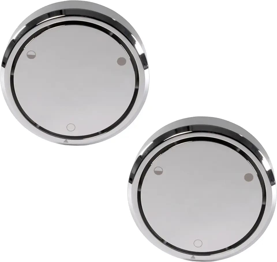 Westbrass D493CH-2-26 Patented Deep Soak Round Replacement 2-Hole Bathtub Overflow Cover for Full and Over-Filled Closure, Polished Chrome (2-Pack)