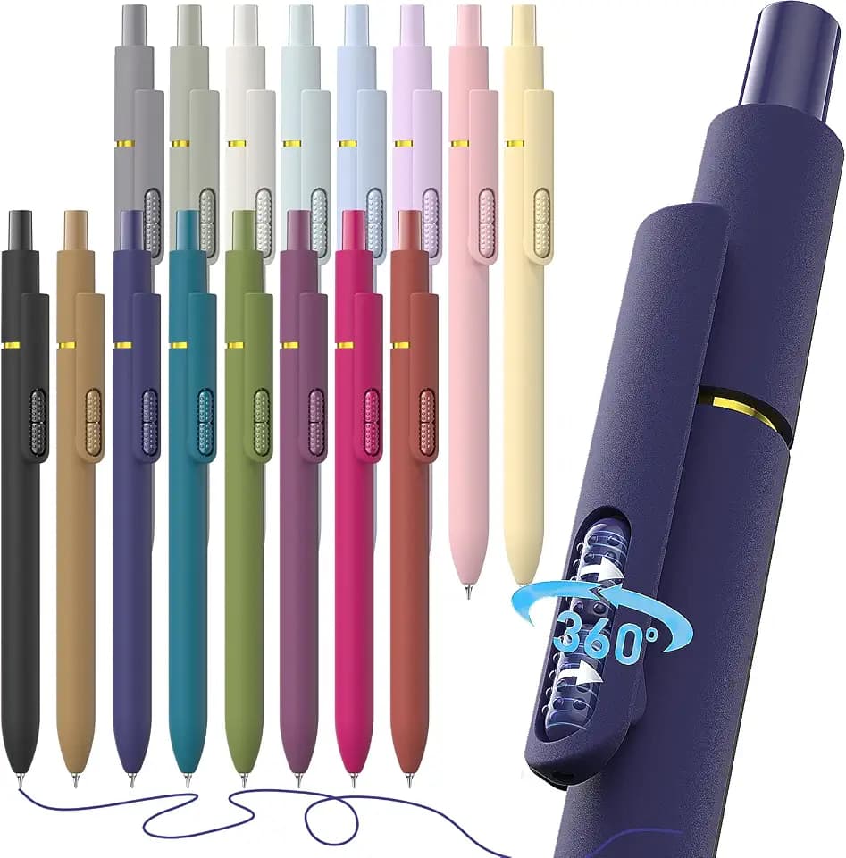 Hiacry 16 Pcs Gel Pens - 0.7mm Fine Point Quick-Dry Blue Ink Fidget Pens