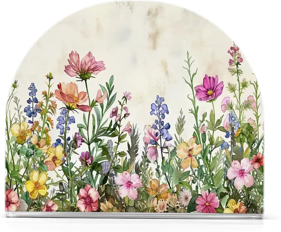 Qilmy Spring Flowers Napkin Holder for Tables –Napkin Holders for Kitchen, Table Napkin Holders, Cocktail Napkin Holder,Paper Napkins Holder