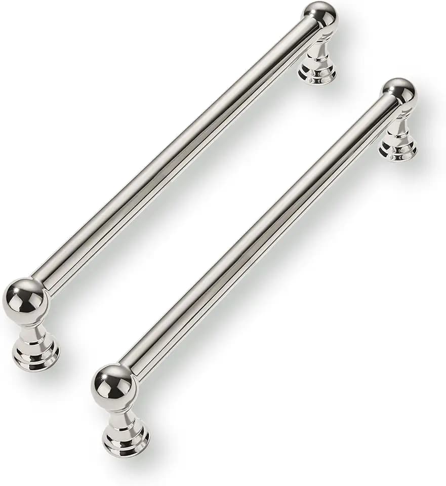 10 Pack 8 Inch Solid Kitchen Cabinet Handles Polished Nickel Heavy Duty Cabinet Pulls Drawer Pulls Cabinet Hardware Kitchen Handles for Cabinets Cupboard Handles