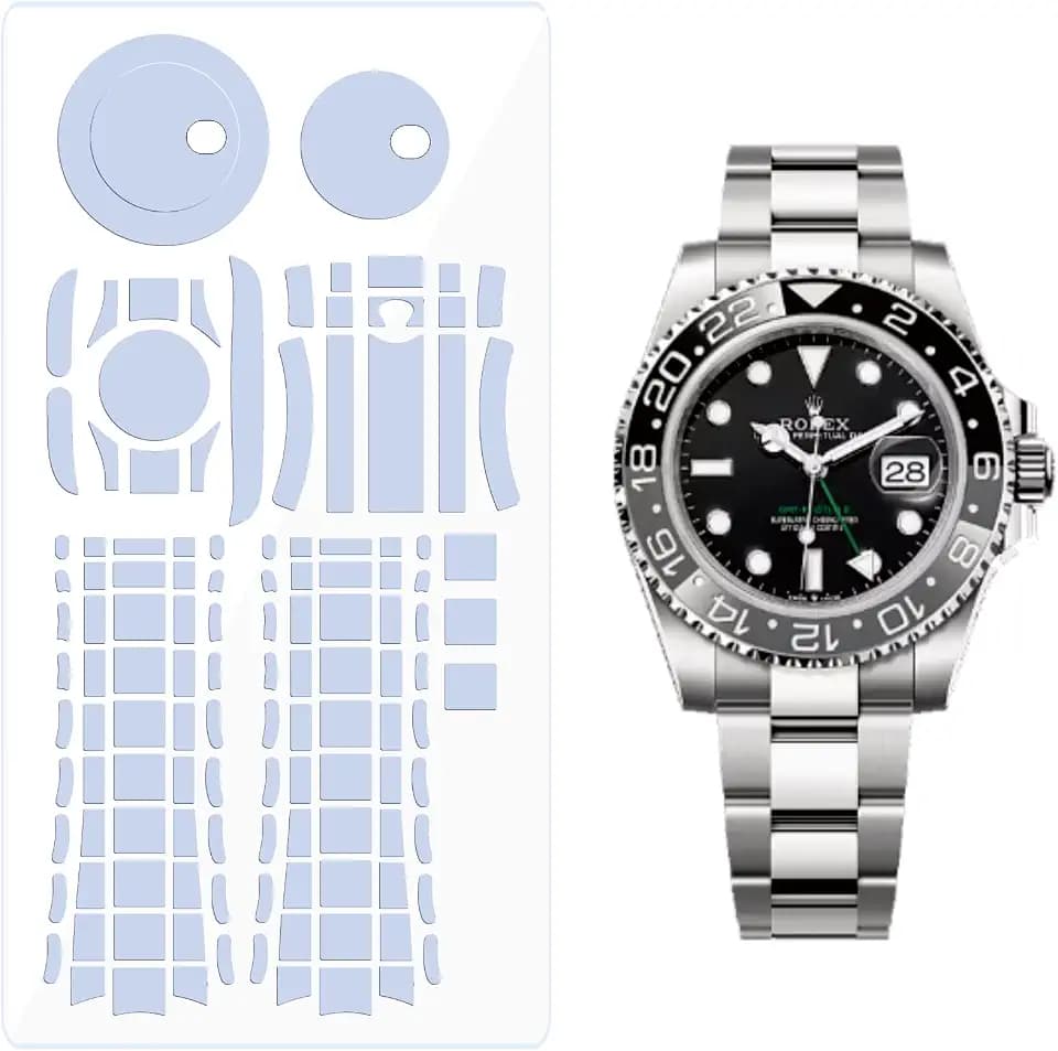 Protective Film for Rolex GMT Master II 40mm Ref. 126710 Transparent skin full watch Screen Protector Body Cover Sticker(Full Body Film x2)