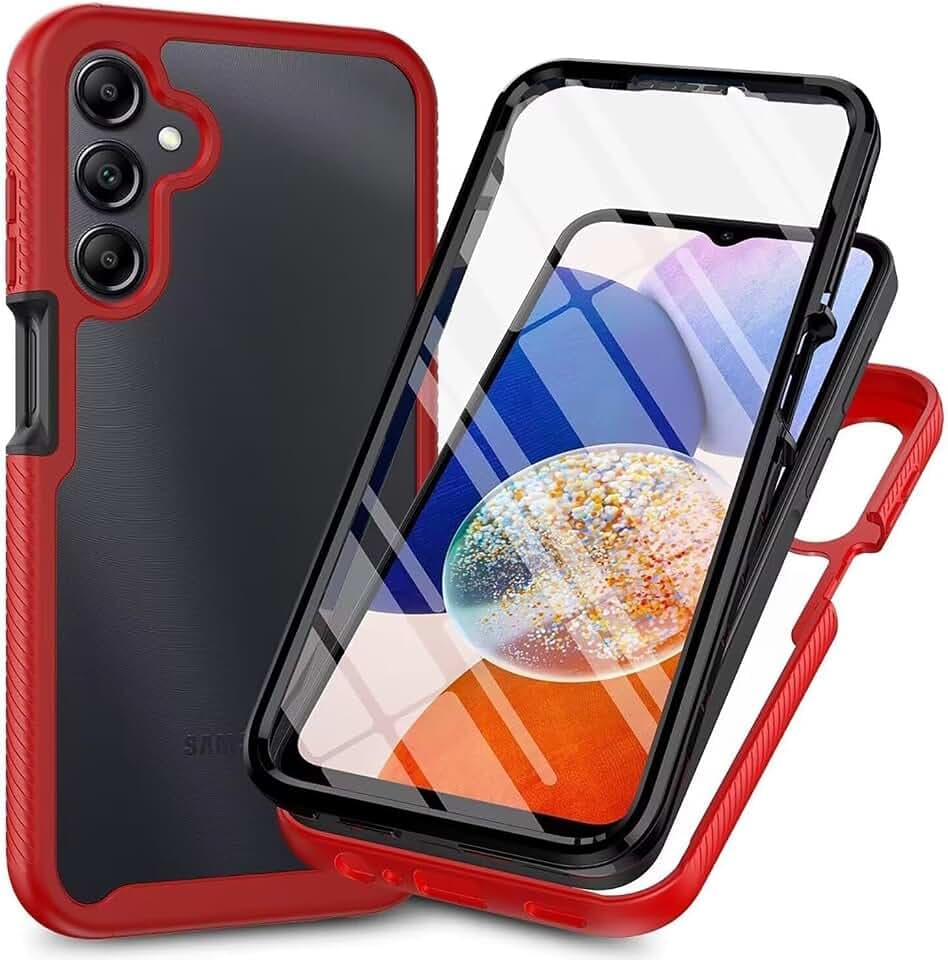 Handyhülle für Samsung A26 Hülle mit eingebautem Displayschutz Stoßfest Schutzhülle 360 Grad vollschutz Rugged Schutzhülle TPU Case für Samsung Galaxy A26 5G - Rot