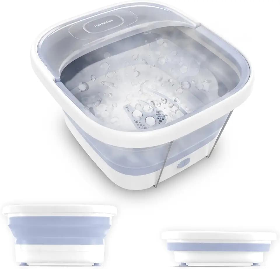 Homedics Collapsible Foot Spa with Heat, Bubbles & Vibration Massage