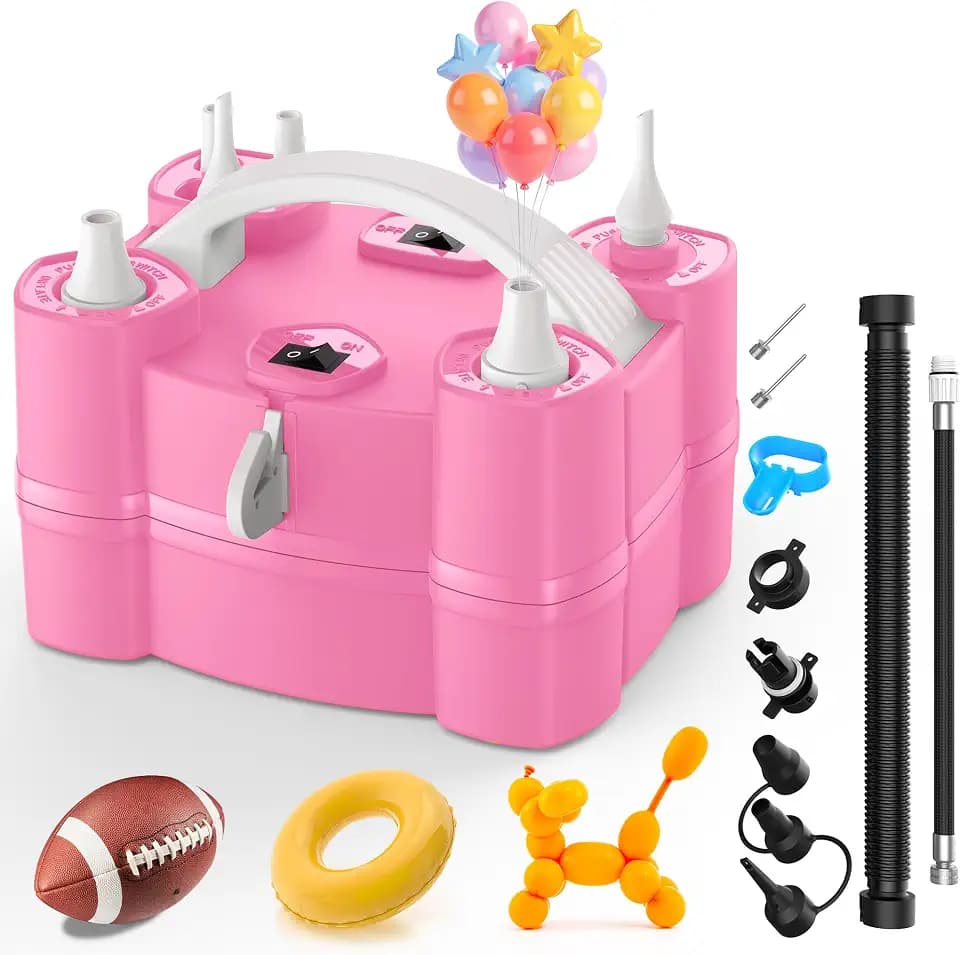 LooLaa Balloon Pump 4-in-1 Electric Balloon Inflator with Triple Inflating Ports for All Balloons Air Filler Machine for Sports Balls Inflator Deflator for Inflatables