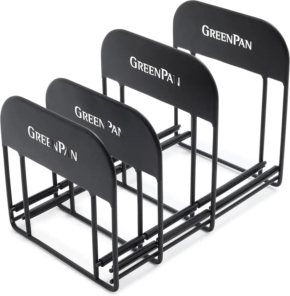 GreenPan Stainless Steel Wire Cookware Storage Rack, Black