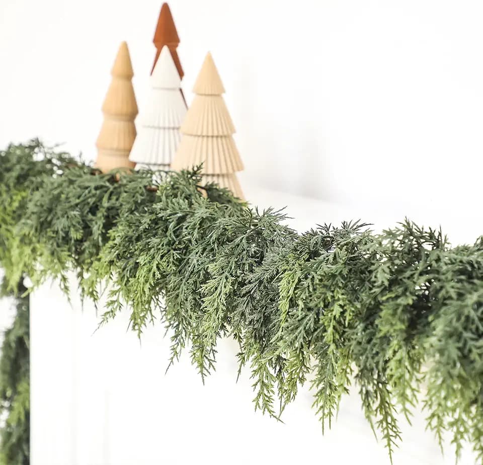 Jutom 2 Pcs 9 ft Artificial Christmas Cedar Garland