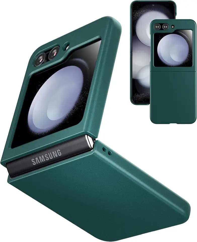 Cresee Hülle für Samsung Galaxy Z Flip 5 (2023) Dünnes Hart Polycarbonat Case Handyhülle Schutzhülle Cover für Z Flip5, Grün