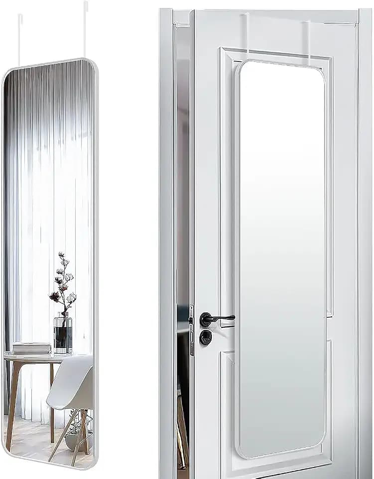 SCWF-GZ 47x14 Full Length Mirror Over the Door Hang or Wall Mounted Silver