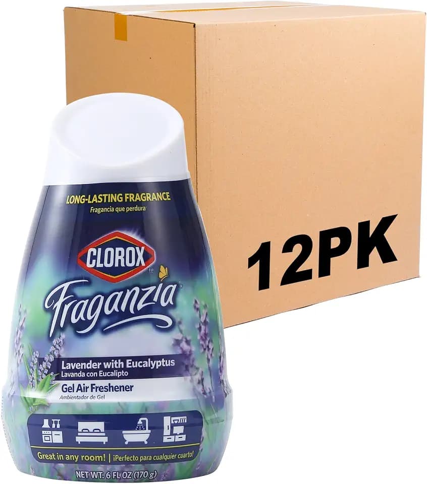 Clorox Fraganzia Gel Air Freshener Cone, Lavender Eucalyptus, 6 Oz, 12-Pk
