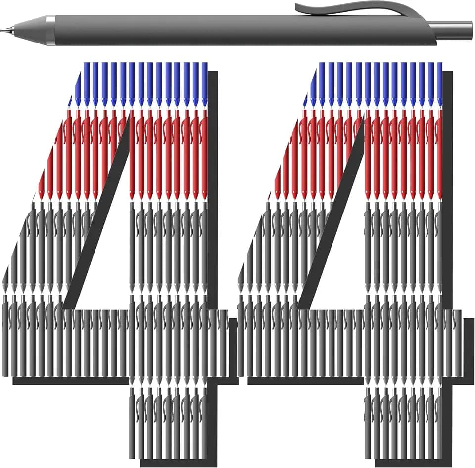 44 Pack Gel Pens, 0.7mm Black Ink Pens Bulk, Quick Drying, Smooth Writing No Bleed, Cute Pens for Office School Supplies