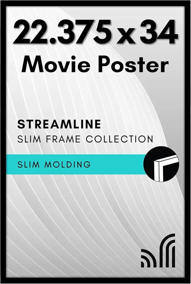 Americanflat 22.375x34 Poster Frame - Slim Molding - Black