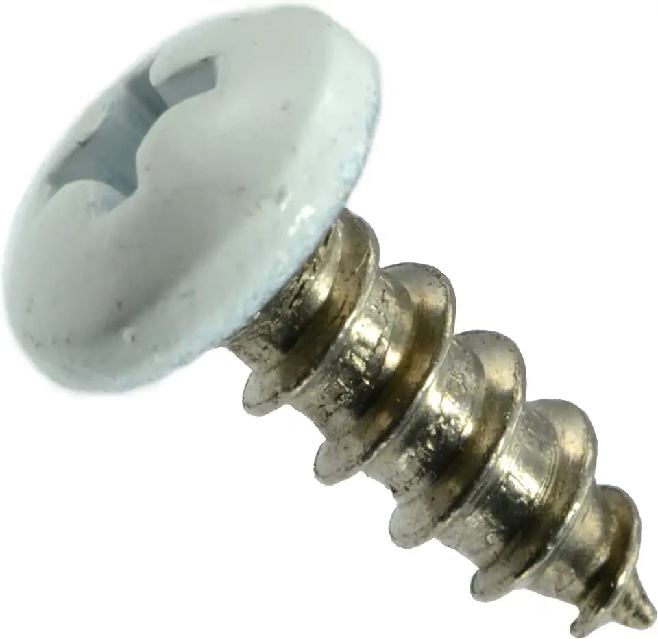 Hard-to-Find Fastener White Phillips Pan Sheet Metal Screws, #10 x 1/2" (014973208165)