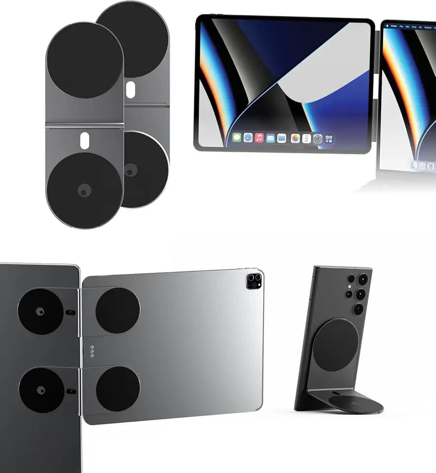 Rolling Square Edge Pro Tablet Kit – Magnetische Tablet- Smartworking- und Produktivitätszubehör, MagSafe-kompatibel, Kompatibel mit allen Tablets und Handys, Eisgrau