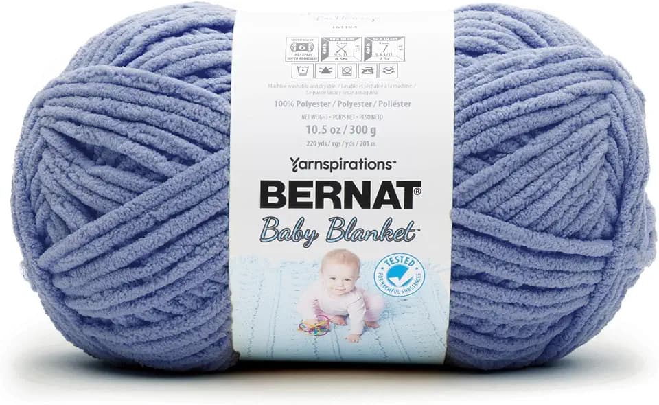 Bernat Baby Blanket Yarn for Crocheting Soft, Baby Denim