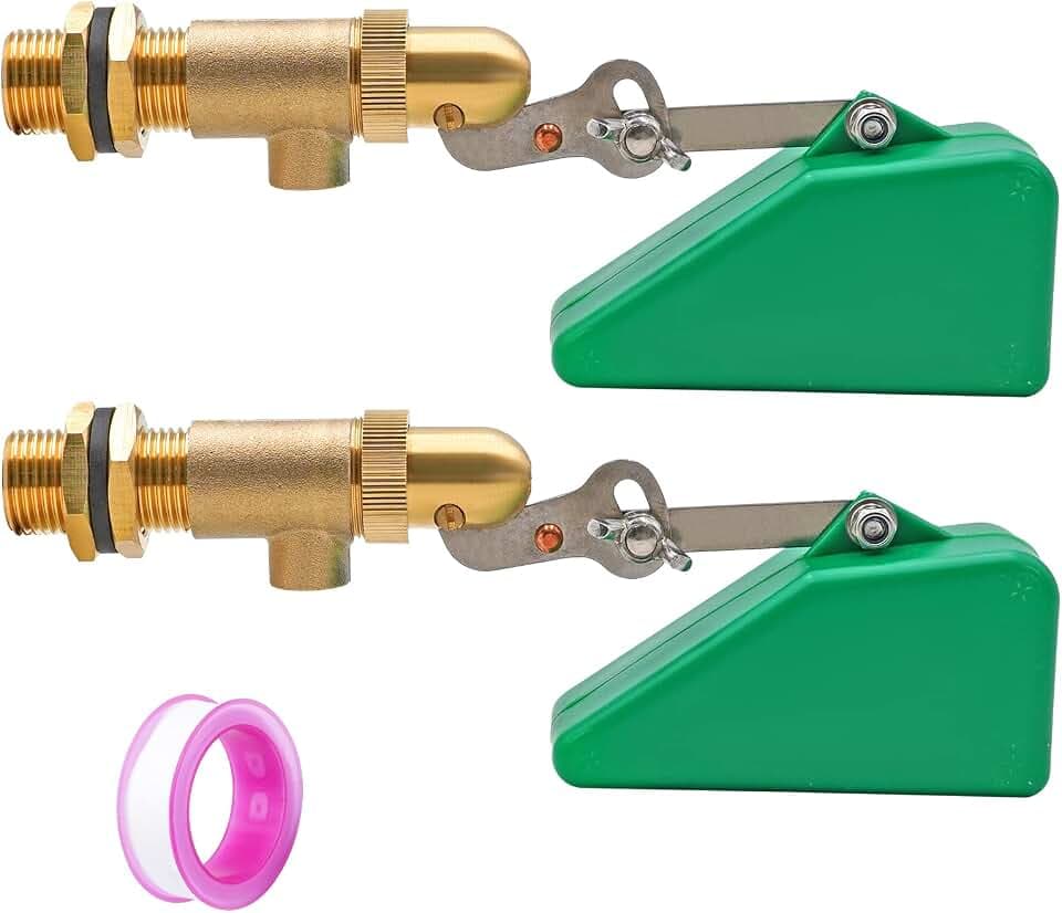 2Pcs Brass Float Valve 1/2 Inch with Adjustable Arm for Ponds