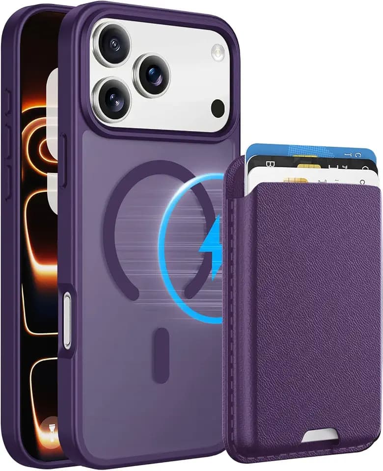 Magnetic for iPhone 18 Pro Max/17 Pro Max Wallet Case, Purple