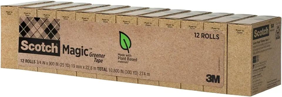 Scotch Magic Greener Tape, 0.75 in .x 900 in., 12 Rolls