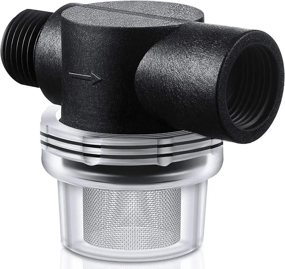 Mudder 1 Pack Water Pump Strainer Filter, RV Replacement 1/2 Inch Twist-On Pipe Strainer Compatible with WFCO or Shurflo Pumps