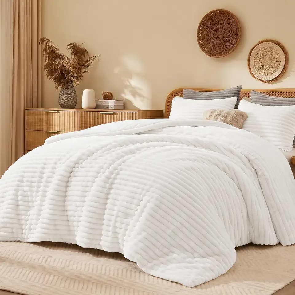 Quataly Fleece Comforter King Size Set Cloud Like Fluffy Bedding Set