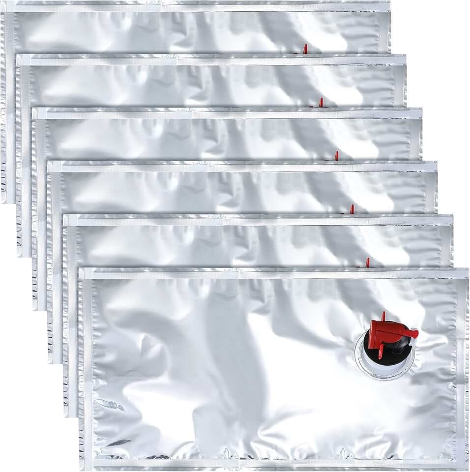 6 Pcs 1.5L Alcohol Pouches Wine Purse Bags with Spout, Reusable Replacement