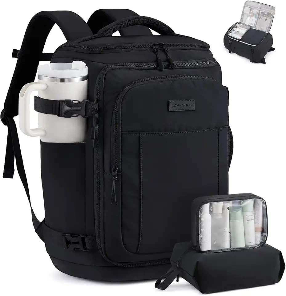LOVEVOOK Travel Backpack for Women Men, 25L Personal Item Travel Bag