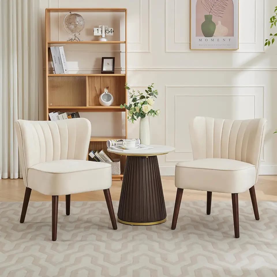 GarveeHome Modern Accent Chair Set of 2 Velvet Comfy Living Room Chair
