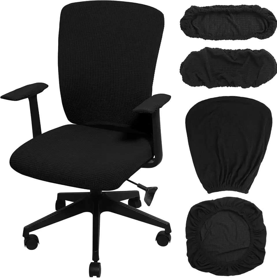 Tallew 4 Pcs Office Chair Covers Stretchable Armrest Seat,XL,Black