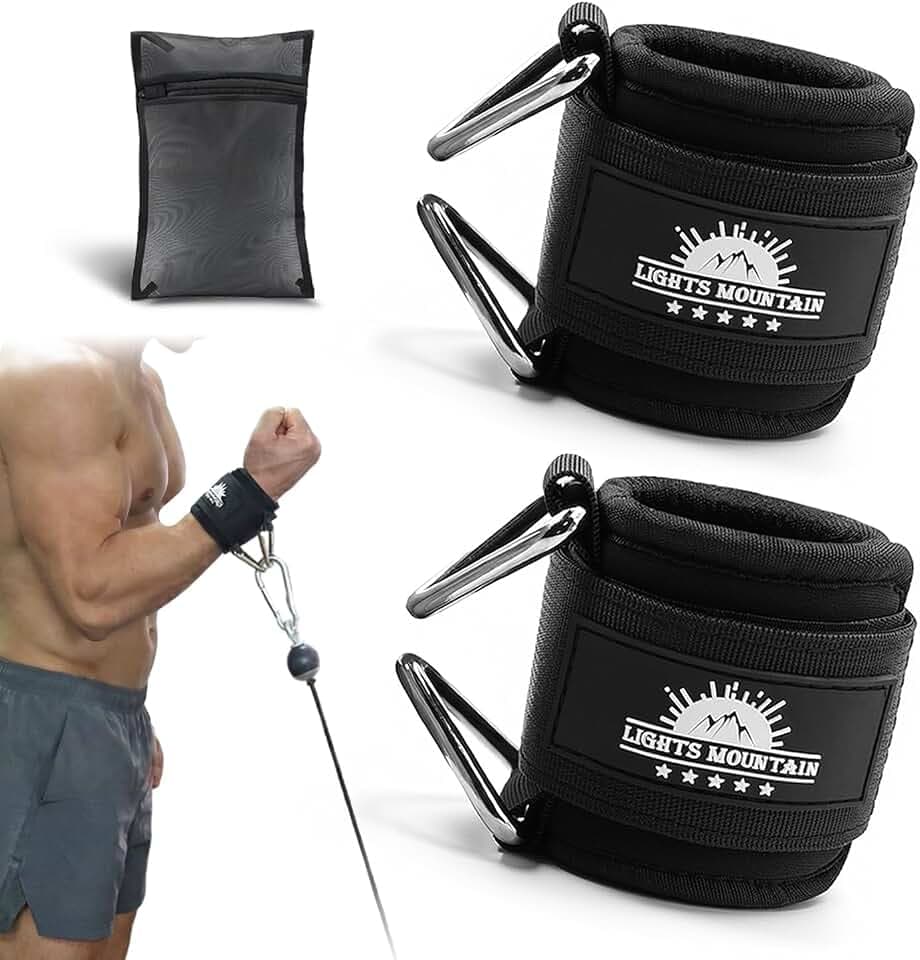 Wrist Cuffs for Cable Machines – Padded & Adjustable Straps for Lateral Raises, Tricep Pushdowns & Strength Training
