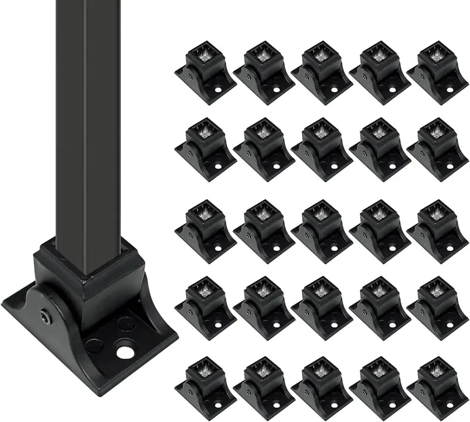 30Pcs 1/2 Inch Iron Baluster Shoes Swivel Design,Satin Black