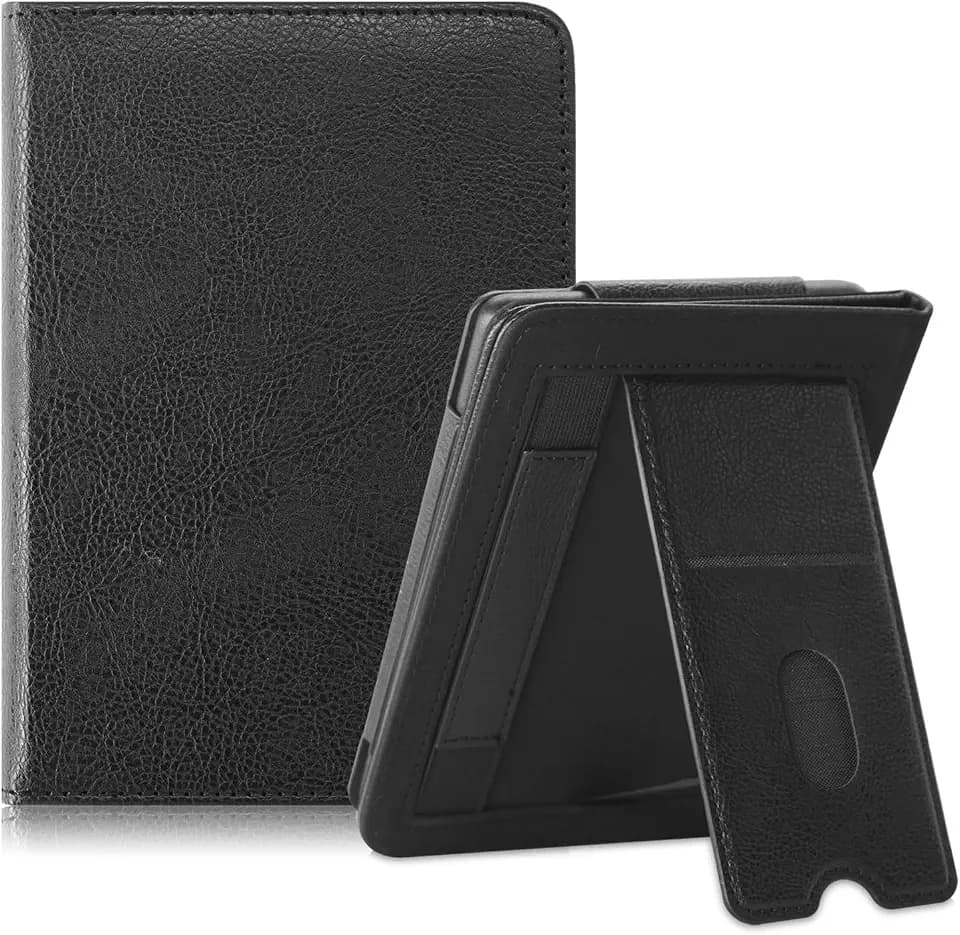 Schutzhülle Kompatibel mit Kobo Clara Colour/Clara BW/Clara 2E & Tolino Shine Color/Shine 5/Shine 4 6Zoll e-Book Hülle mit Handschlaufe und Automatischer Wake/Sleep-Funktion,Schwarz
