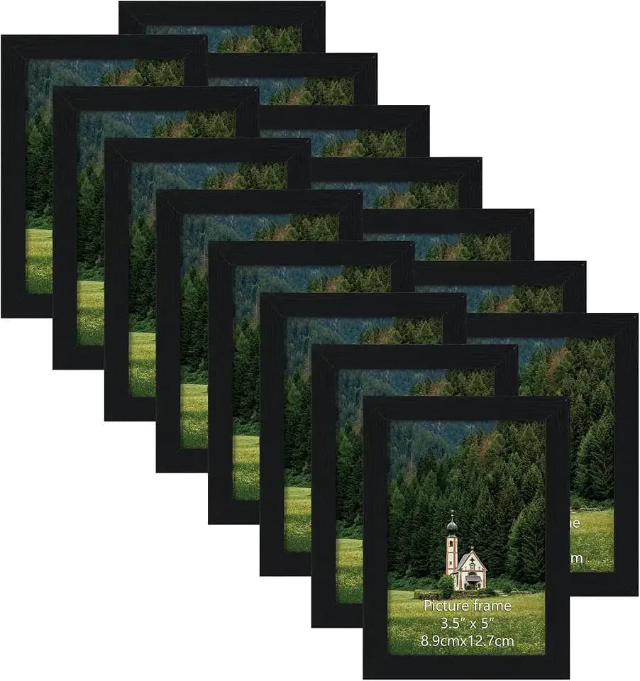 HORLIMER 3.5x5 Picture Frame Set of 12, Black Frames for 3.5 by 5 Photo