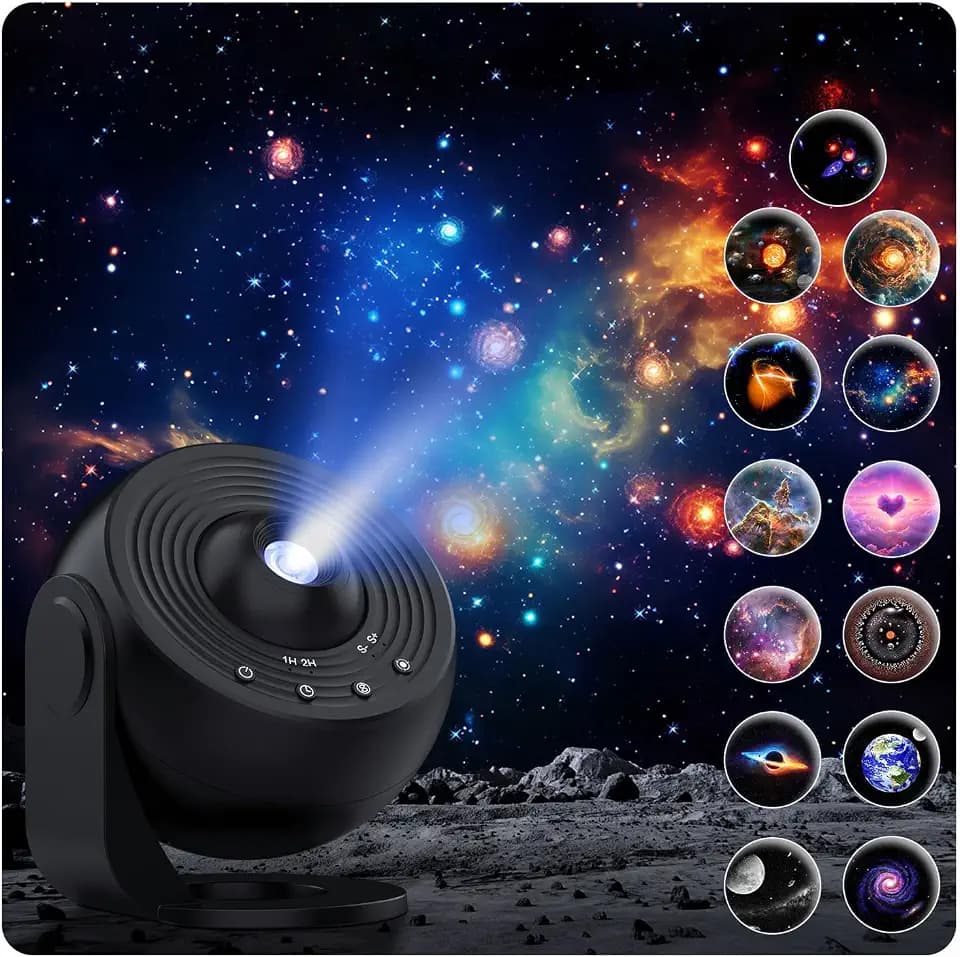 Galaxy Projector Pro for Bedroom,13 in 1 Planetarium Star Projector with Solar System & Constellation,Ceiling Night Light with Timer,LED Space Galaxy Lamp Bedroom Room Decor for Adults Kids - Black