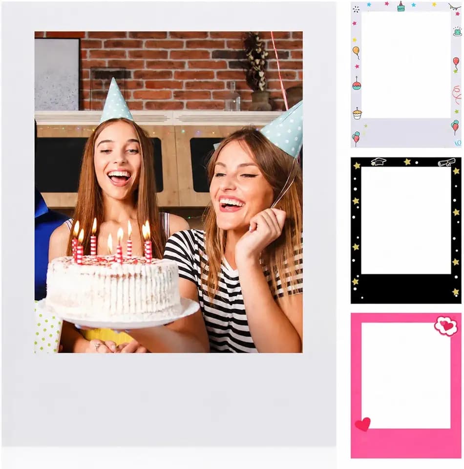 Beeveer 32 x 24 in Large Photo Booth Selfie Frame Props, White Vertical