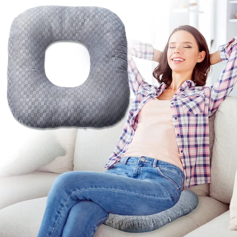 Donut Pillow for Tailbone Pain, Hemorrhoid Pillow (Grey)