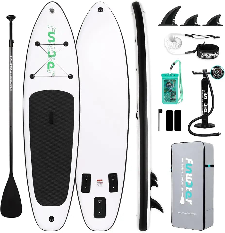 FunWater Inflatable Stand Up Paddle Board with Beginners SUP Accessories