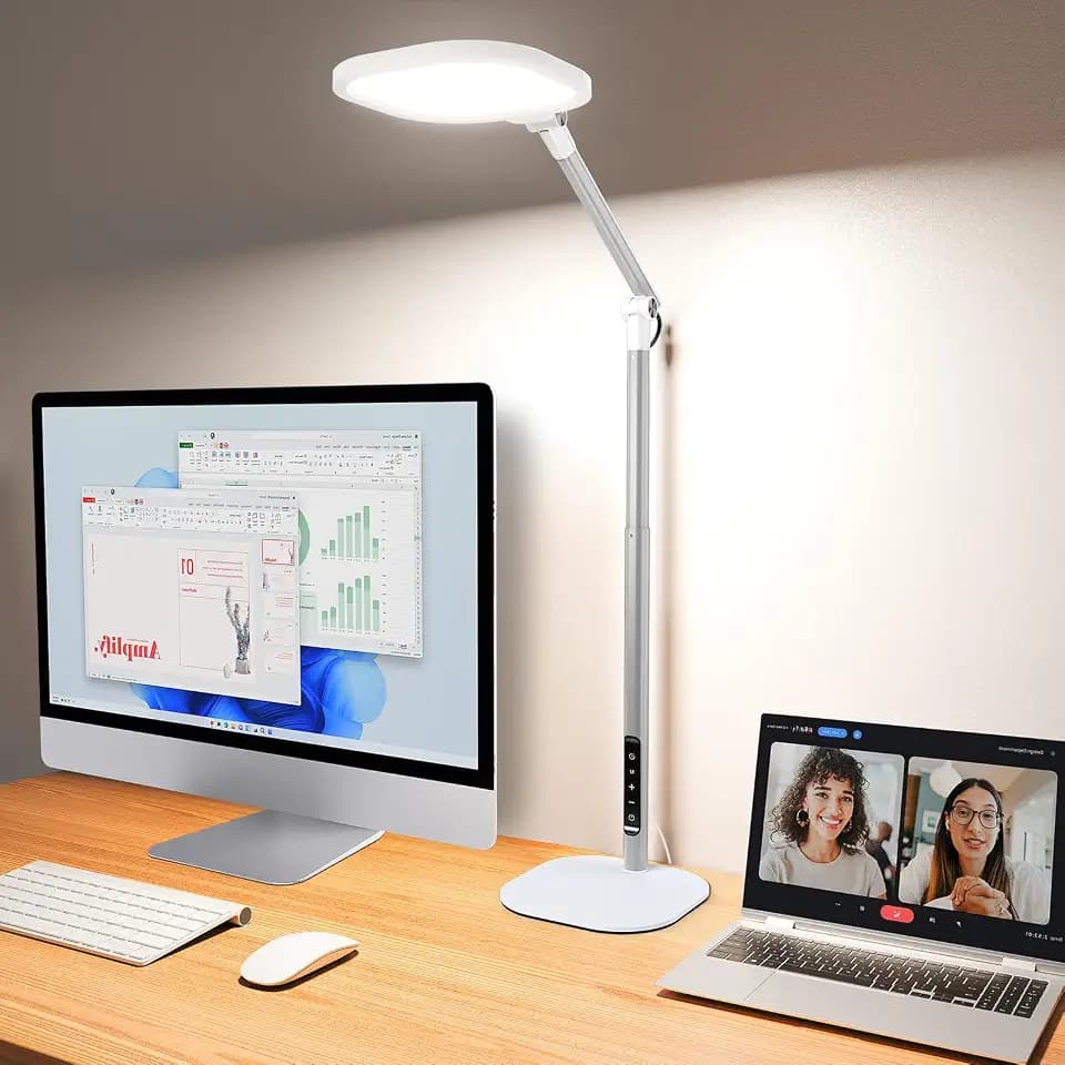 LitONES Tall LED Desk Lamps Home Office, Edge-Lit Eye-Care, 50 Light Modes