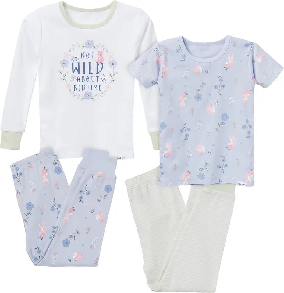 Gerber Baby Girls 4-Piece Pajama Set