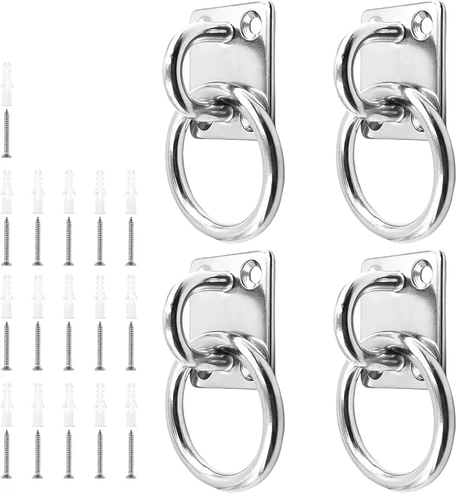 4 Stück Augplatte Edelstahl mit Öse 6 mm