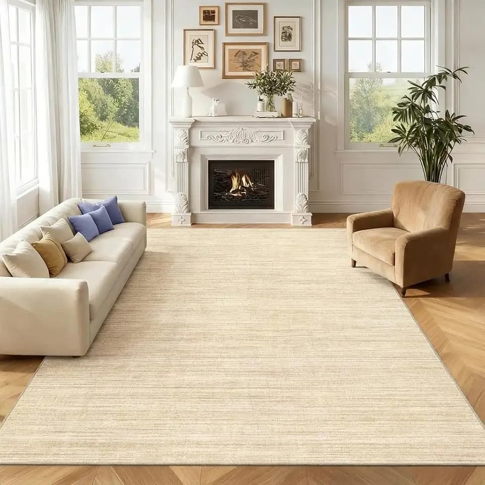 Garvee Kids Rugs for Bedroom 8x10 Modern Washable Living Room Rug, Camel