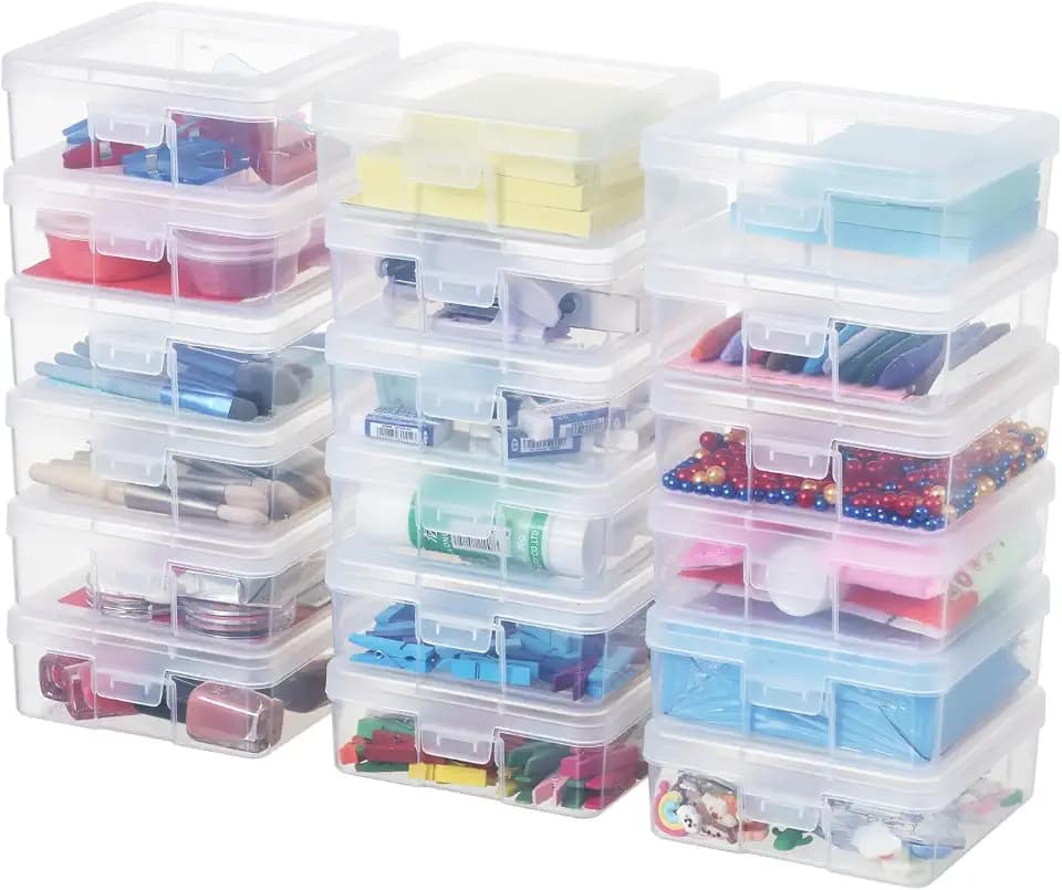18 Pack Small Plastic Hobby Art Craft Organizer,Storage Containers
